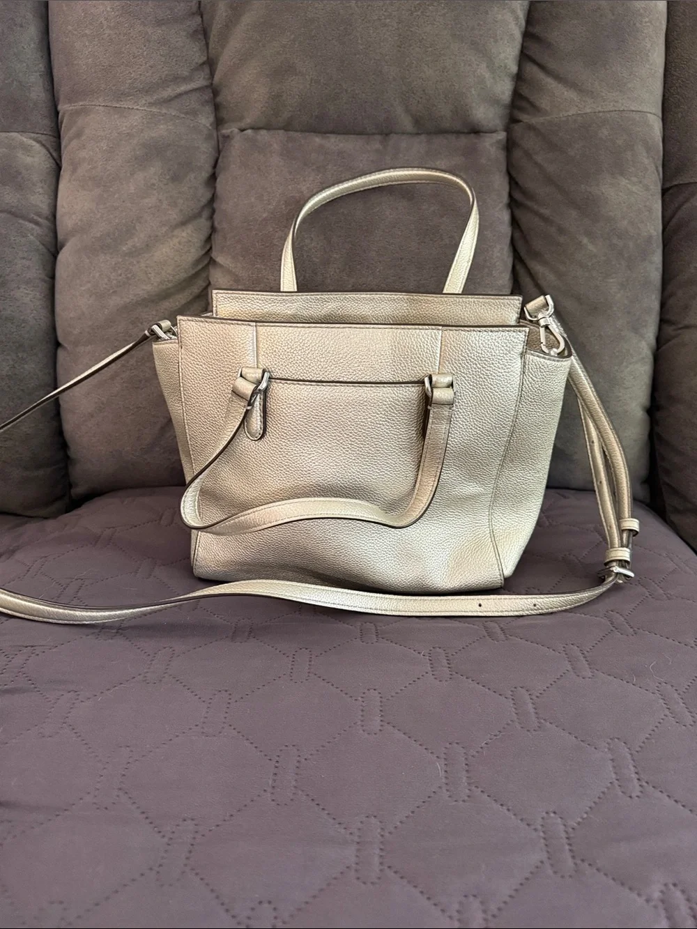 kate spade metallic gold crossbody satchel